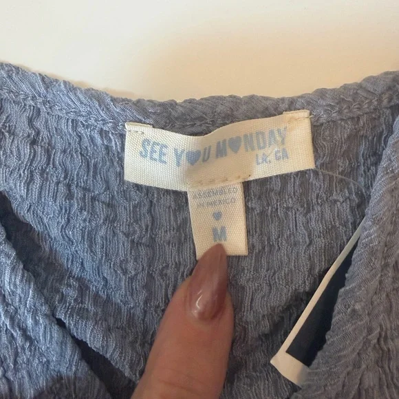 #189 NWT, Adorable See You Monday Blue Knit Skirt Set - Picture 6 of 11